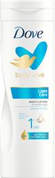 BODY LOVE LIGHT CARE BODY LOTION ΕΝΥΔΑΤΙΚΟ ΓΑΛΑΚΤΩΜΑ ΣΩΜΑΤΟΣ ΓΙΑ ΟΛΟΥΣ ΤΟΥΣ ΤΥΠΟΥΣ ΔΕΡΜΑΤΟΣ ΜΕ ΕΛΑΦΡΙΑ ΥΦΗ 400ML DOVE