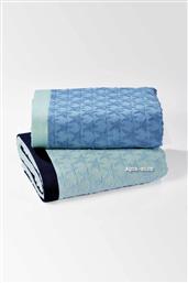 ΠΕΤΣΕΤΑ ΘΑΛΑΣΣΗΣ ΜΕ ΑΝΑΓΛΥΦΟ ΣΧΕΔΙΟ ''STARS AQUA/BLUE'' 90 X 180 CM - 72-4947 DOWN TOWN HOME