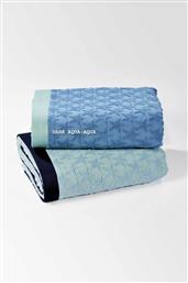 ΠΕΤΣΕΤΑ ΘΑΛΑΣΣΗΣ ΜΕ ΑΝΑΓΛΥΦΟ ΣΧΕΔΙΟ ''STARS DARK AQUA/AQUA'' 90 X 180 CM - 72-4950 DOWN TOWN HOME
