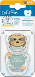 DR. BROWN'S PREVENT GLOW IN THE DARK ORTHODONTIC SILICONE SOOTHER ΟΡΘΟΔΟΝΤΙΚΗ ΠΙΠΙΛΑ ΣΙΛΙΚΟΝΗΣ ΠΟΥ ΛΑΜΠΕΙ ΣΤΟ ΣΚΟΤΑΔΙ 6-18M 2 ΤΕΜΑΧΙΑ - ΠΡΑΣΙΝΟ / ΔΙΑΦΑΝΟ DR BROWNS