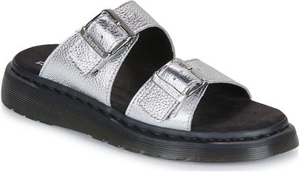 MULES JOSEF SLIDE SILVER METALLIC TUMBLE DR MARTENS