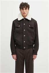 ΜΠΟΥΦΑΝ ΜΕ ΠΡΟΣΘΗΚΗ ΜΑΛΛΙΝΟΥ ΥΦΑΣΜΑΤΟΣ LE BLOUSON LAINE ΧΡΩΜΑ: ΚΑΦΕ, I.JT242.WO043 DROLE DE MONSIEUR