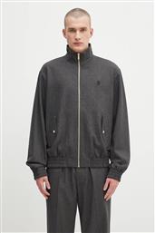 ΜΑΛΛΙΝΟ ΜΠΟΥΦΑΝ LA TRACKJACKET FLANELLE ΧΡΩΜΑ: ΓΚΡΙ, H.JT234.WV008 DROLE DE MONSIEUR