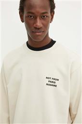 ΒΑΜΒΑΚΕΡΗ ΜΠΛΟΥΖΑ ΧΡΩΜΑ: ΜΠΕΖ, PERM.SW149.CO127 LE SWEATSHIRT SLOGAN DROLE DE MONSIEUR