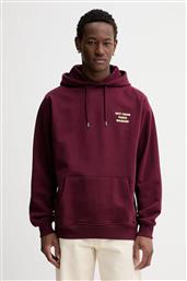 ΒΑΜΒΑΚΕΡΗ ΜΠΛΟΥΖΑ LE HOODIE SLOGAN ΧΡΩΜΑ: ΜΠΟΡΝΤΟ, ΜΕ ΚΟΥΚΟΥΛΑ, I.HO162.CO127 DROLE DE MONSIEUR