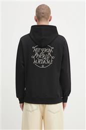 ΒΑΜΒΑΚΕΡΗ ΜΠΛΟΥΖΑ LE HOODIE SLOGAN TRESSES ΧΡΩΜΑ: ΜΑΥΡΟ, ΜΕ ΚΟΥΚΟΥΛΑ, H.HO183.CO127 DROLE DE MONSIEUR