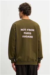 ΒΑΜΒΑΚΕΡΗ ΜΠΛΟΥΖΑ LE SWEATSHIRT SLOGAN ΧΡΩΜΑ: ΠΡΑΣΙΝΟ, I.SW149.CO127 DROLE DE MONSIEUR