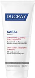 SABAL ARGEAL DAILY SEBUM ABSORBING SHAMPOO ΣΜΗΓΜΑΤΟ-ΑΠΟΡΡΟΦΗΤΙΚΟ ΣΑΜΠΟΥΑΝ ΚΑΘΗΜΕΡΙΝΗΣ ΧΡΗΣΗΣ ΓΙΑ ΛΙΠΑΡΟ ΤΡΙΧΩΤΟ & ΜΑΛΛΙΑ 200ML DUCRAY