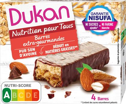 NUTRITION POUR TOUS BARRES EXTRA GOURMANDES ΓΚΟΦΡΕΤΕΣ ΒΡΩΜΗΣ ΜΕ ΣΟΚΟΛΑΤΑ 4X30 GR DUKAN από το PHARM24