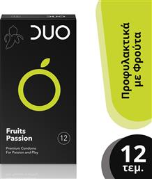 FLAVOURED FRUITS PASSION ΠΡΟΦΥΛΑΚΤΙΚΑ ΜΕ ΓΕΥΣΕΙΣ 12 ΤΕΜΑΧΙΑ DUO