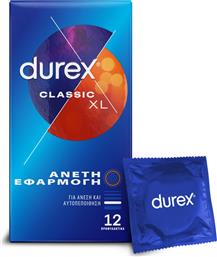 ΠΡΟΦΥΛΑΚΤΙΚΑ CLASSIC XL ΑΝΕΤΗ ΕΦΑΡΜΟΓΗ 12 ΤΕΜΑΧΙΑ DUREX