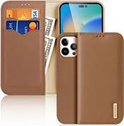 HIVO LEATHER WALLET CASE FOR APPLE IPHONE 15 PRO BROWN DUX DUCIS