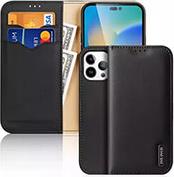 HIVO LEATHER WALLET CASE FOR APPLE IPHONE 15 PRO MAX BLACK DUX DUCIS