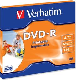 DVD-R VERBATIM 16X 4,7GB SLIM SINGLE