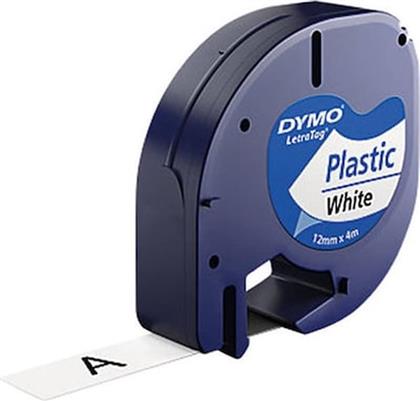 ΜΕΛΑΝΟΤΑΙΝΙΑ LETRATAG PLASTIC TAPE - WHITE DYMO