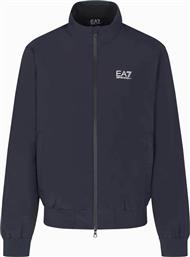ΑΝΔΡΙΚΟ BOMBER JACKET ΜΕ ΨΗΛΟ ΛΑΙΜΟ ΚΑΙ LOGO PRINT - 8NPB20PNFZZ ΜΠΛΕ ΣΚΟΥΡΟ EA7