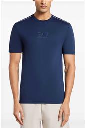 ΑΝΔΡΙΚΟ ΜΟΝΟΧΡΩΜΟ T-SHIRT ΜΕ ΛΟΓΟΤΥΠΟ REGULAR FIT - 6DPT10PJTMZ ΜΠΛΕ EA7