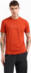 ΑΝΔΡΙΚΟ T-SHIRT ΜΕ ΑΝΑΓΛΥΦΟ ΛΟΓΟΤΥΠΟ REGULAR FIT - 7M000224AF10375 ΠΟΡΤΟΚΑΛΙ EA7