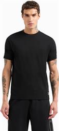 ΑΝΔΡΙΚΟ T-SHIRT ΜΕ LOGO TAPE ΣΤΟΥΣ ΩΜΟΥΣ REGULAR FIT - 7M000138AF10375 ΜΑΥΡΟ EA7