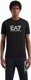 ΑΝΔΡΙΚΟ T-SHIRT ΜΟΝΟΧΡΩΜΟ ΜΕ ΛΟΓΟΤΥΠΟ - 6DPT62PJVQZ ΜΑΥΡΟ EA7