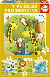 ΠΑΖΛ ΖΩΑ 4 ΣΕ 1 WILD ANIMALS 12-16-20-25TMX (17147) EDUCA