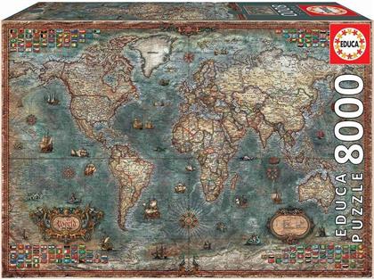 PUZZLE HISTORICAL WORLD MAP 8000TMX (Π.018.017) EDUCA