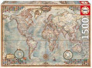 PUZZLE POLITICAL MAP OF THE WORLD 1500TMX (Π.016.005) EDUCA