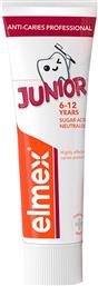 ANTI CARIES PROFESSIONAL JUNIOR 6-12 YEARS TOOTHPASTE ΟΔΟΝΤΟΚΡΕΜΑ ΕΙΔΙΚΑ ΣΧΕΔΙΑΣΜΕΝΗ ΓΙΑ ΠΑΙΔΙΑ 6 ΜΕ 12 ΕΤΩΝ ΓΙΑ ΕΝΙΣΧΥΜΕΝΗ ΠΡΟΣΤΑΣΙΑ ΑΠΟ ΤΗΝ ΤΕΡΗΔΟΝΑ ΚΑΤΑ ΤΗΝ ΠΕΡΙΟΔΟ ΑΛΛΑΓΗΣ ΤΩΝ ΔΟΝΤΙΩΝ 75ML ELMEX