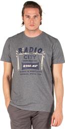RADIO CITY GRAPHIC TEE 191.EM33.27-D.GREY ML ΑΝΘΡΑΚΙ EMERSON από το ZAKCRET SPORTS