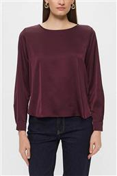 BY MARELLA ΓΥΝΑΙΚΕΙΑ ΜΠΛΟΥΖΑ ΣΑΤΕΝ ΜΟΝΟΧΡΩΜΗ ''MADERA'' - 2525116041200 ΜΠΟΡΝΤΟ EMME