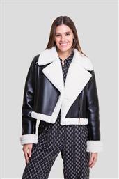 ΓΥΝΑΙΚΕΙO ΚΟΝΤΟ JACKET ΜΕ FAUX ΓΟΥΝΑ - 2425456031 ΜΑΥΡΟ EMME BY MARELLA