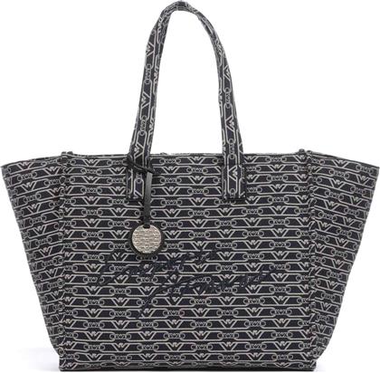 ΓΥΝΑΙΚΕΙΑ ΥΦΑΣΜΑΤΙΝΗ ΤΣΑΝΤΑ TOTE ΜΕ ALL-OVER LOGO ΚΑΙ ΚΕΝΤΗΜΕΝΟ ΛΟΓΟΤΥΠΟ - EW000561AF12993 EMPORIO ARMANI