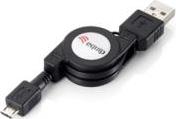 128595 USB 2.0 CABLE A/M -> MICRO B/M RETRACTABLE 1M EQUIP