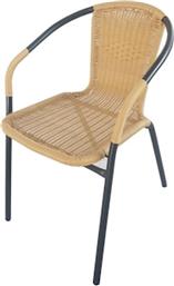 ΠΟΛΥΘΡΟΝΑ WOODWELL RATTAN MERCURY 54X61X73CM - ΜΠΕΖ/ΜΑΥΡΟ ESMARKET