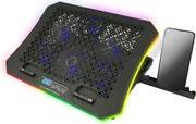 EGC109 RGB ILLUMINATED NOTEBOOK COOLING PAD WITH MOBILE PHONE STAND GALERNE ESPERANZA