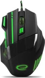 EGM201G WIRED MOUSE FOR GAMERS 7D OPTICAL USB MX201 WOLF GREEN ESPERANZA