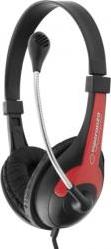 EH158R STEREO HEADPHONES WITH MICROPHONE ROOSTER RED ESPERANZA