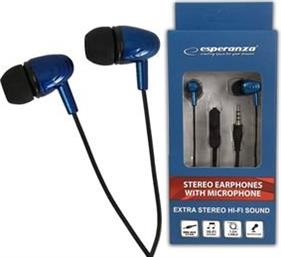 EH193 EARPHONES WITH MICROPHONE BLACK AND BLUE ESPERANZA