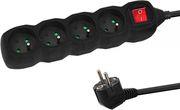 ELK212K POWER STRIP 4 ΜΠΡΙΖΕΣ ΜΕ ΔΙΑΚΟΠΤΗ 1.5M BLACK ESPERANZA