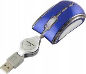 EM109B CELANEO 3D WIRED OPTICAL MOUSE USB WITH RETRACTABLE CABLE BLUE ESPERANZA