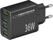 EZC107K QUICK POWER CHARGER 36W 4X USB-A QC 3.0 18W ESPERANZA