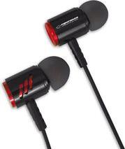 METAL EARPHONES WITH MICROPHONE EH207 BLACK/RED ESPERANZA