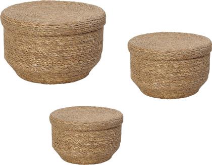 ΚΑΛΑΘΙ ΜΕ ΚΑΠΑΚΙ ΣΕΤ 3ΤΜΧ SEAGRASS NATURAL 30X18ΕΚ.-25X15ΕΚ.-20X12ΕΚ. KAG410 (ΥΛΙΚΟ: SEAGRASS, ΧΡΩΜΑ: NATURAL) - - KAG410 ESPIEL