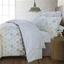 ΣΕΤ ΣΕΝΤΟΝΙΑ ΥΠΕΡΔΙΠΛΑ GEO BLUE 4ΤΜΧ ΜΕ ΛΑΣΤΙΧΟ 160X200+35 ESPREE