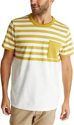 ΑΝΔΡΙΚΟ T-SHIRT ΜΕ ΡΙΓΕ ΣΧΕΔΙΟ - 070EE2K313 ΚΙΤΡΙΝΟ ESPRIT