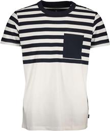ΑΝΔΡΙΚΟ T-SHIRT ΜΕ ΡΙΓΕ ΣΧΕΔΙΟ - 070EE2K313 ΣΚΟΥΡΟ ΜΠΛΕ ESPRIT