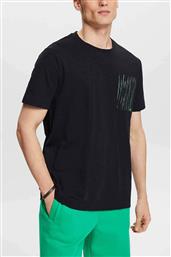 ΑΝΔΡΙΚΟ T-SHIRT ΜΕ ΤΣΕΠΗ ΚΑΙ ΛΟΓΟΤΥΠΟ RELAXED FIT - 034EE2K304 ΜΑΥΡΟ ESPRIT