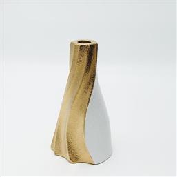 ΚΗΡΟΠΗΓΙΟ ΚΕΡΑΜΙΚΟ ΛΕΥΚΟ-ΧΡΥΣΟ 11,5X11X19,5ΕΚ. 819-00110 (ΥΛΙΚΟ: ΚΕΡΑΜΙΚΟ, ΧΡΩΜΑ: ΛΕΥΚΟ) - - 819-00110 ESTHETI
