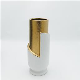 ΒΑΖΟ ΚΕΡΑΜΙΚΟ ΛΕΥΚΟ-ΧΡΥΣΟ 12,5X12,5X30,5ΕΚ. 819-00102 (ΥΛΙΚΟ: ΚΕΡΑΜΙΚΟ, ΧΡΩΜΑ: ΛΕΥΚΟ) - - 819-00102 ESTHETI