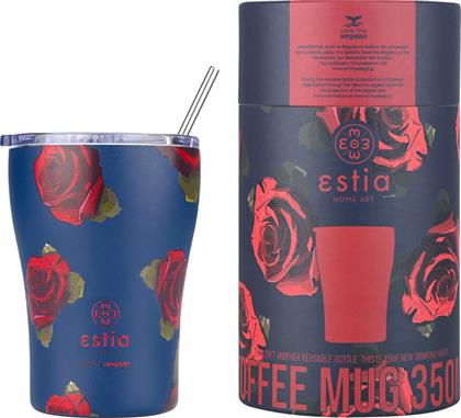 COFFEE MUG STA 350ML ELECTRIC ROSES 01-22969 ΜΠΛΕ ESTIA